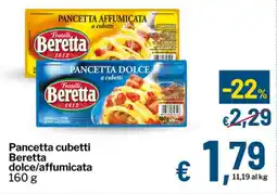 Qui Discount Pancetta cubetti Beretta offerta