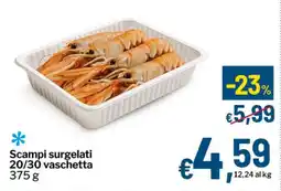 Qui Discount Scampi surgelati 20/30 vaschetta offerta