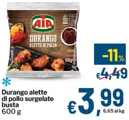 Qui Discount AIA Durango alette di pollo surgelate busta offerta