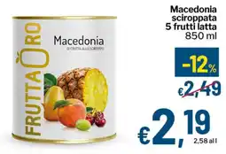 Qui Discount Macedonia sciroppata 5 frutti latta offerta