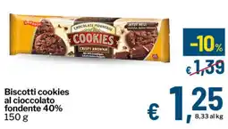 Qui Discount Biscotti cookies al cioccolato fondente 40% offerta