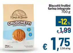 Qui Discount Biscotti frollini farina integrale offerta
