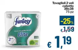 Qui Discount Tovaglioli 2 veli cubotto 38x38 75 pz offerta