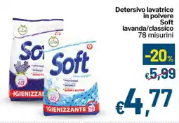Qui Discount Detersivo lavatrice in polvere Soft lavanda/classico 78 misurini offerta