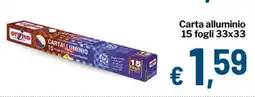 Qui Discount Carta alluminio 15 fogli 33x33 offerta