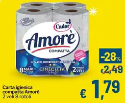 Qui Discount Carta igienica compatta Amorè Cador offerta