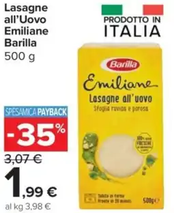Carrefour Express Lasagne all'Uovo Emiliane Barilla offerta
