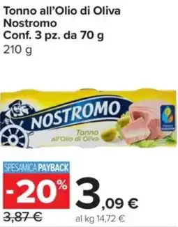Carrefour Express Tonno all'Olio di Oliva Nostromo offerta
