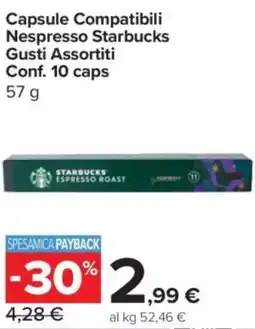Carrefour Express Capsule Compatibili Nespresso Starbucks Gusti Assortiti offerta