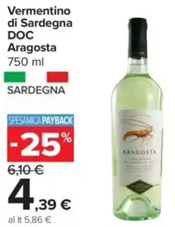 Carrefour Express Vermentino di Sardegna DOC Aragosta offerta