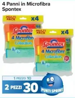 Carrefour Express 4 Panni in Microfibra Spontex offerta