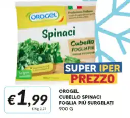 Supermercati Visotto Orogel cubello spinaci foglia più surgelati offerta