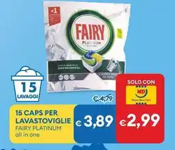 MD Discount 15 caps per lavastoviglie FAIRY PLATINUM offerta