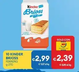 MD Discount 10 kinder brioss FERRERO offerta