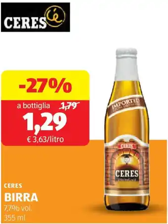 ALDI Ceres birra offerta