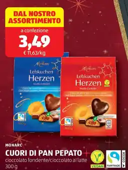 ALDI Monarc cuori di pan pepato offerta