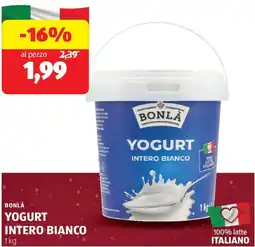 ALDI Bonlà yogurt intero bianco offerta