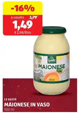 ALDI Le gusto maionese in vaso offerta