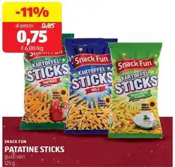 ALDI Snack fun patatine sticks offerta