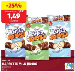ALDI Choceur barrette milk jumbo offerta