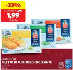 ALDI Golden seafood filetto di merluzzo croccante offerta