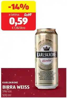 ALDI Karlskrone birra weiss offerta