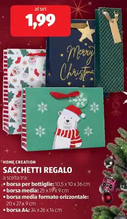 ALDI Home creation sacchetti regalo offerta