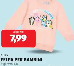 ALDI Bluey felpa per bambini offerta