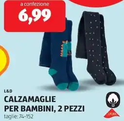 ALDI L&d calzamaglie per bambini, 2 pezzi offerta