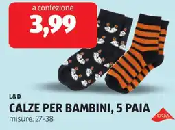 ALDI L&d calze per bambini, 5 paia offerta