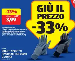 ALDI Guanti sportivi invernali per uomo e donna offerta