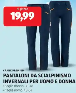 ALDI Crane premium pantaloni da scialpinismo invernali per uomo e donna offerta