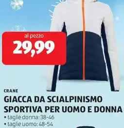 ALDI Crane giacca da scialpinismo sportiva per uomo e donna offerta