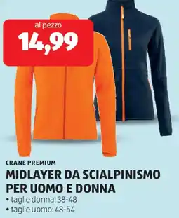 ALDI Crane premium midlayer da scialpinismo per uomo e donna offerta