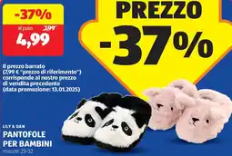ALDI Lily & dan pantofole per bambini offerta