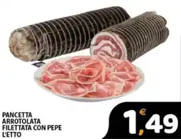 Premium Supermercati Pancetta arrotolata filettata con pepe l'etto offerta
