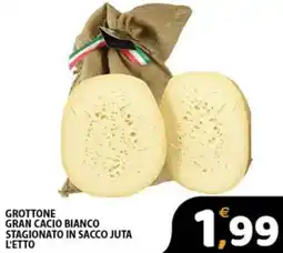 Premium Supermercati Grottone gran cacio bianco stagionato in sacco juta l'etto offerta