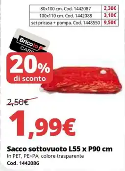 Brico Io Sacco sottovuoto L55 x P90 cm offerta