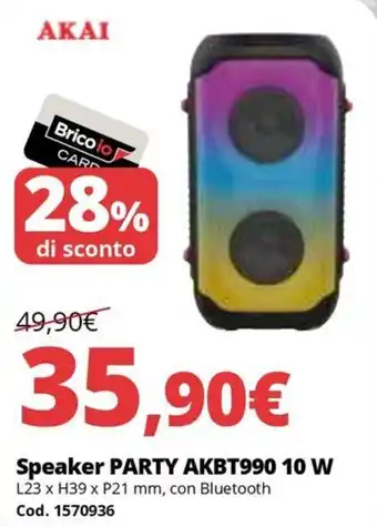 ΑΚΑΙ Speaker PARTY AKBT990 10 W