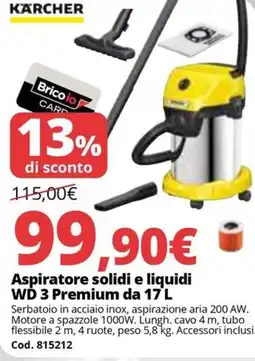Brico Io KÄRCHER Aspiratore solidi e liquidi WD 3 Premium da offerta