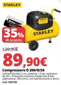 Brico Io STANLEY Compressore D 200/8/24 offerta