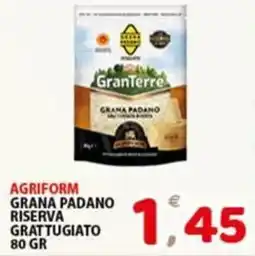 Premium Supermercati Agriform grana padano riserva grattugiato offerta