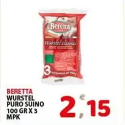 Premium Supermercati Beretta wurstel puro suino offerta