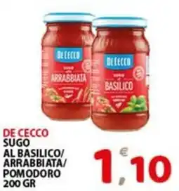 Premium Supermercati De cecco sugo al basilico/ arrabbiata/ pomodoro offerta