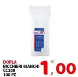 Premium Supermercati Dopla bicchieri bianchi cc200 offerta