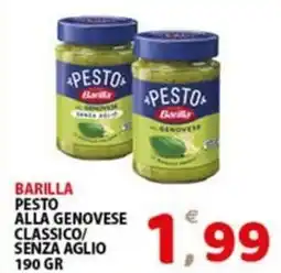 Premium Supermercati Barilla pesto alla genovese classico/ senza aglio offerta