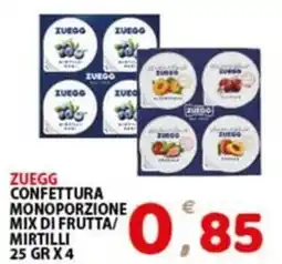 Premium Supermercati Zuegg confettura monoporzione mix di frutta/ mirtilli offerta