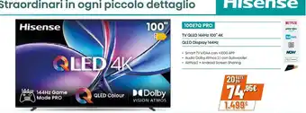 Hisense TV QLED 144Hz 100" 4K QLED Display 144Hz 100E7Q PRO