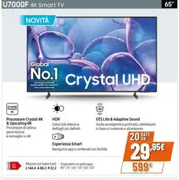 Expert SAMSUNG U7000F 4K Smart TV 65" offerta