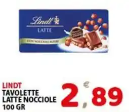 Premium Supermercati Lindt tavolette latte nocciole offerta